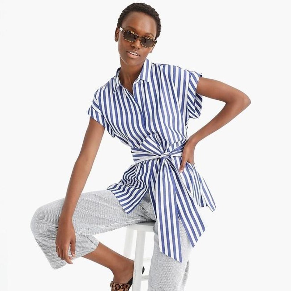 J.Crew striped shirt Blouse in cotton poplin